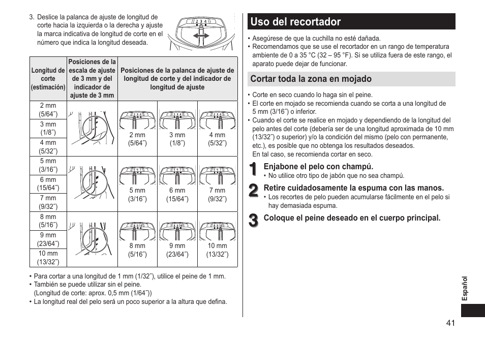 Usodelrecortador | Panasonic ER-GS60-S User Manual | Page 41 / 48