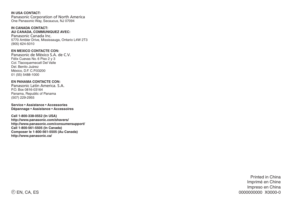 Panasonic ER-GS60-S User Manual | Page 48 / 48