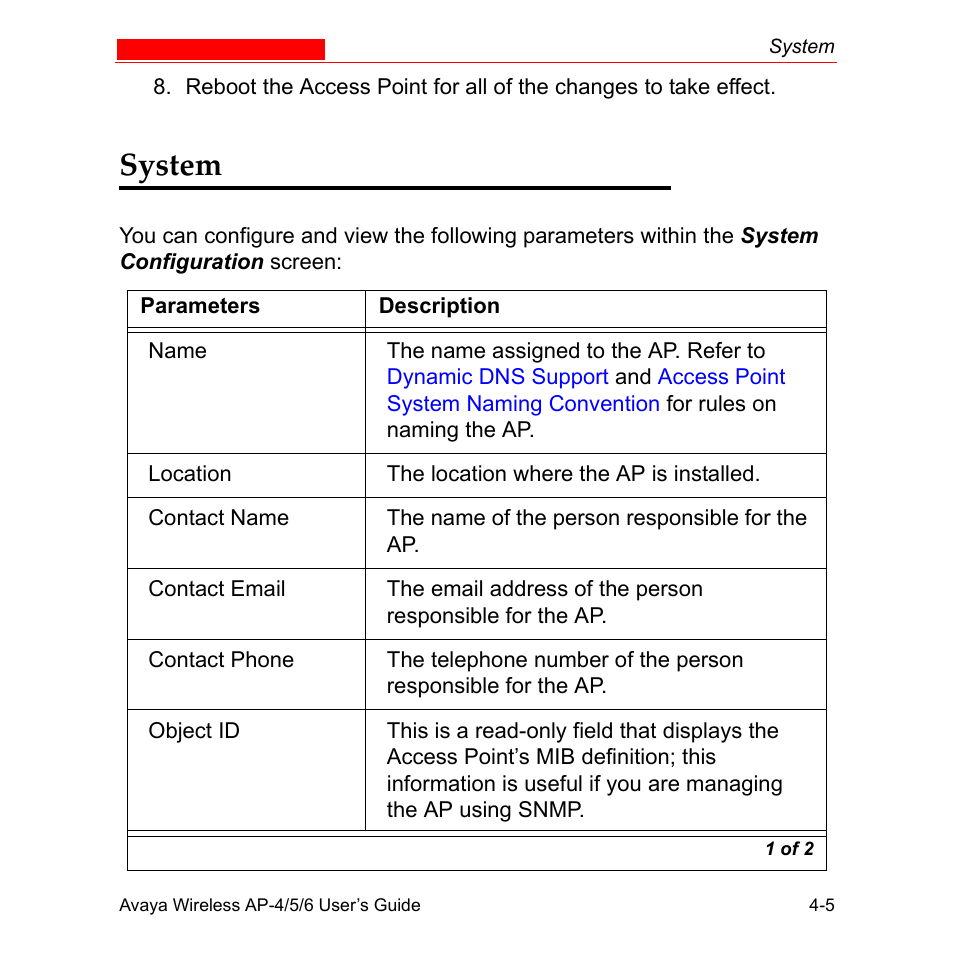 System, System -5 | Avaya AP-6 User Manual | Page 103 / 502