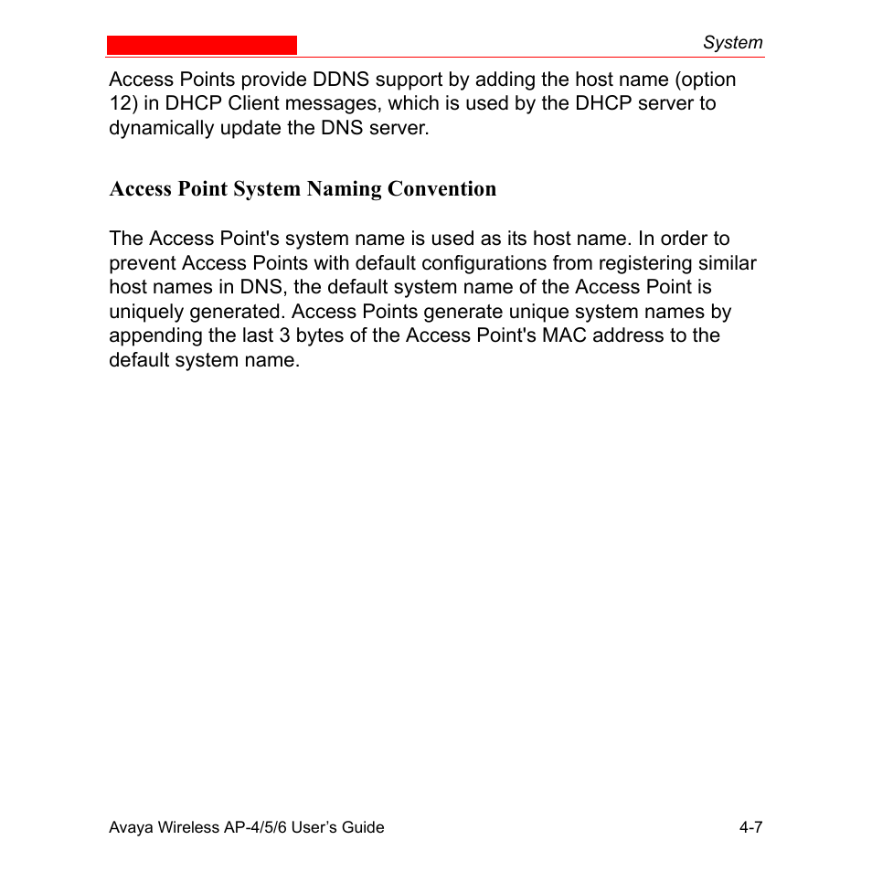 Access point, System naming convention, Access point system naming convention | Avaya AP-6 User Manual | Page 105 / 502