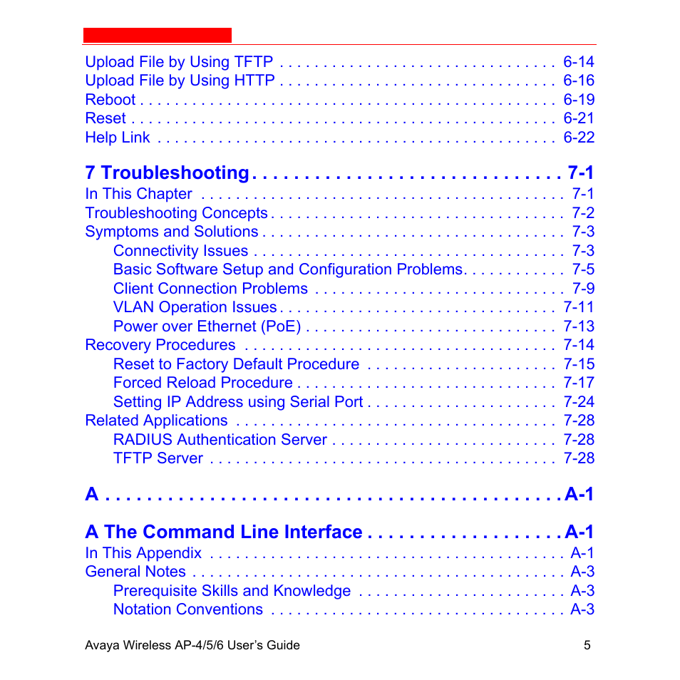 7 troubleshooting -1 | Avaya AP-6 User Manual | Page 11 / 502