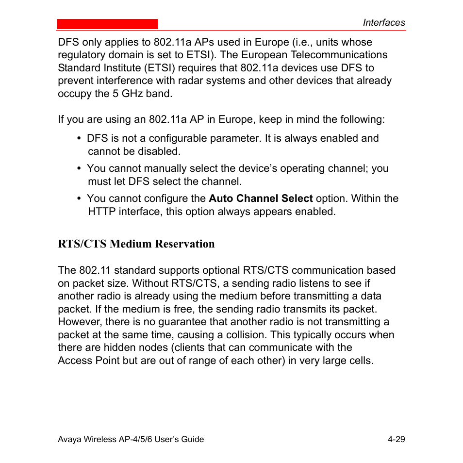 Rts/cts, Medium reservation | Avaya AP-6 User Manual | Page 127 / 502