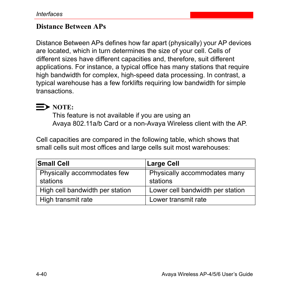 Distance between aps | Avaya AP-6 User Manual | Page 138 / 502