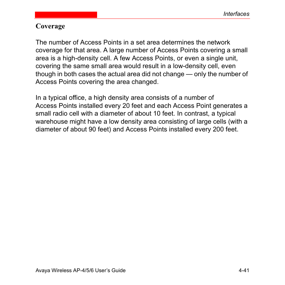Coverage | Avaya AP-6 User Manual | Page 139 / 502