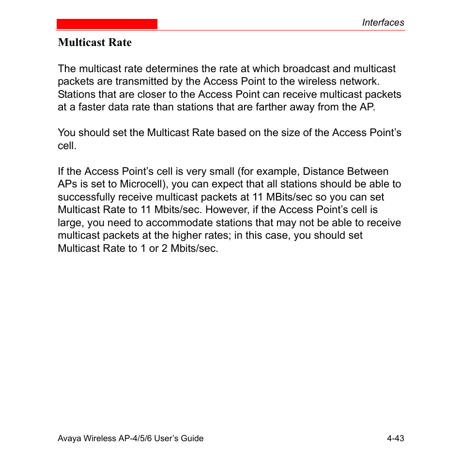 Multicast rate | Avaya AP-6 User Manual | Page 141 / 502