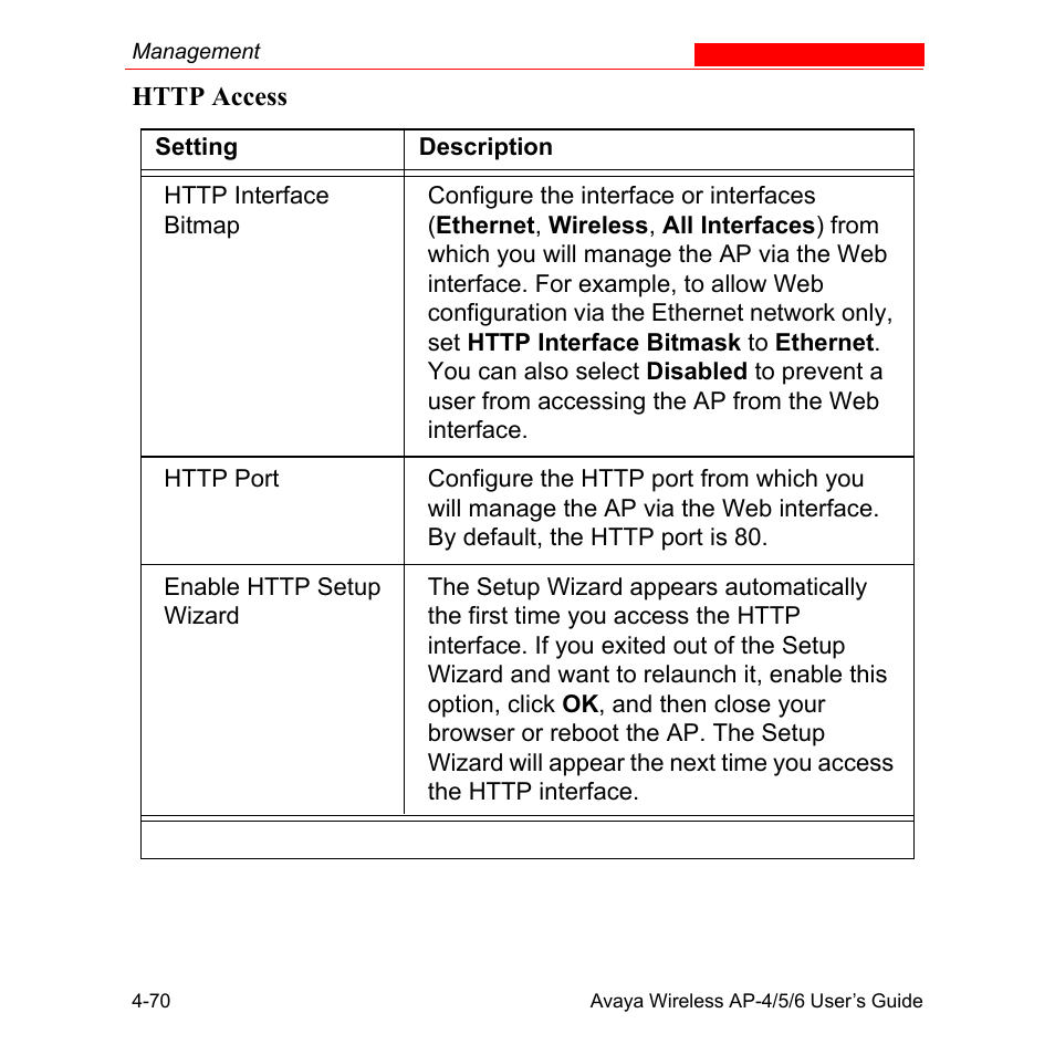 Http access | Avaya AP-6 User Manual | Page 168 / 502