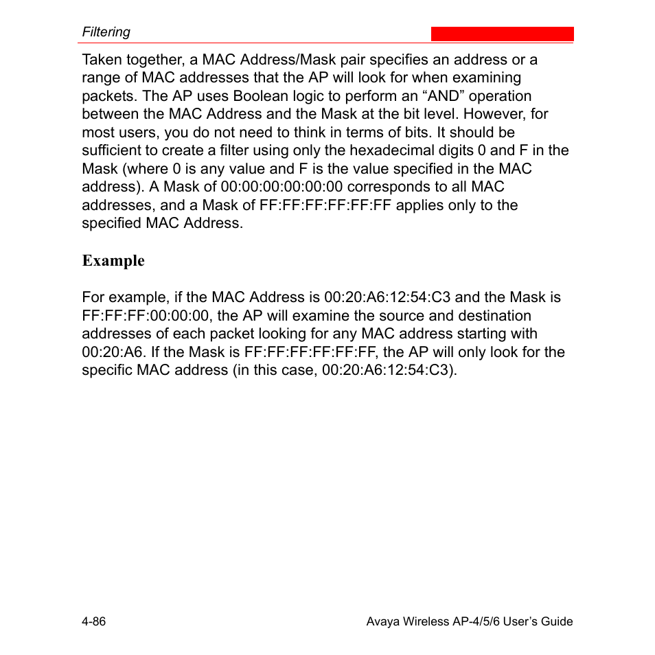 Example | Avaya AP-6 User Manual | Page 184 / 502