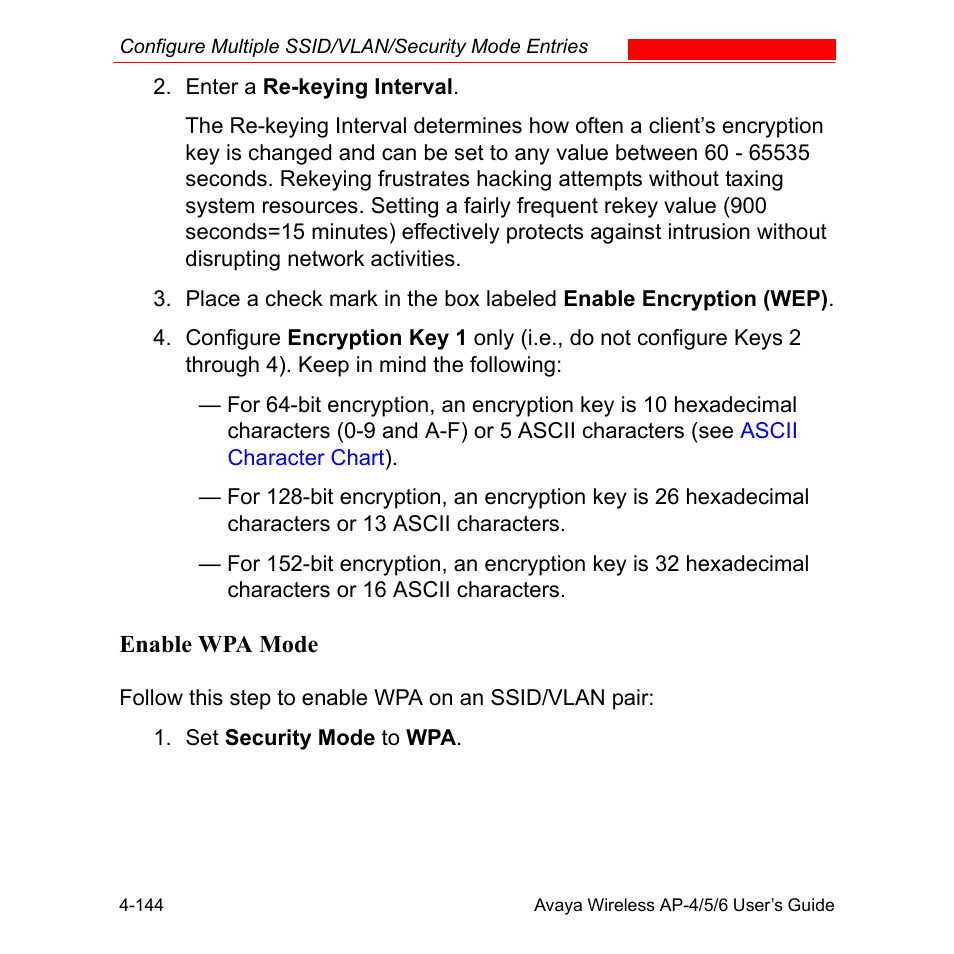 Enable wpa mode | Avaya AP-6 User Manual | Page 242 / 502