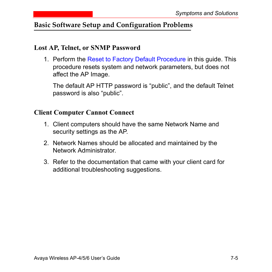 Basic software setup and configuration problems, Basic software setup and configuration problems -5 | Avaya AP-6 User Manual | Page 321 / 502
