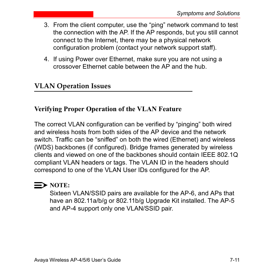 Vlan operation issues, Vlan operation issues -11 | Avaya AP-6 User Manual | Page 327 / 502