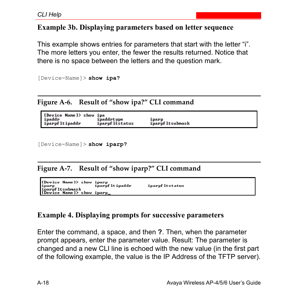 Example 4, Displaying prompts for successive parameters | Avaya AP-6 User Manual | Page 364 / 502