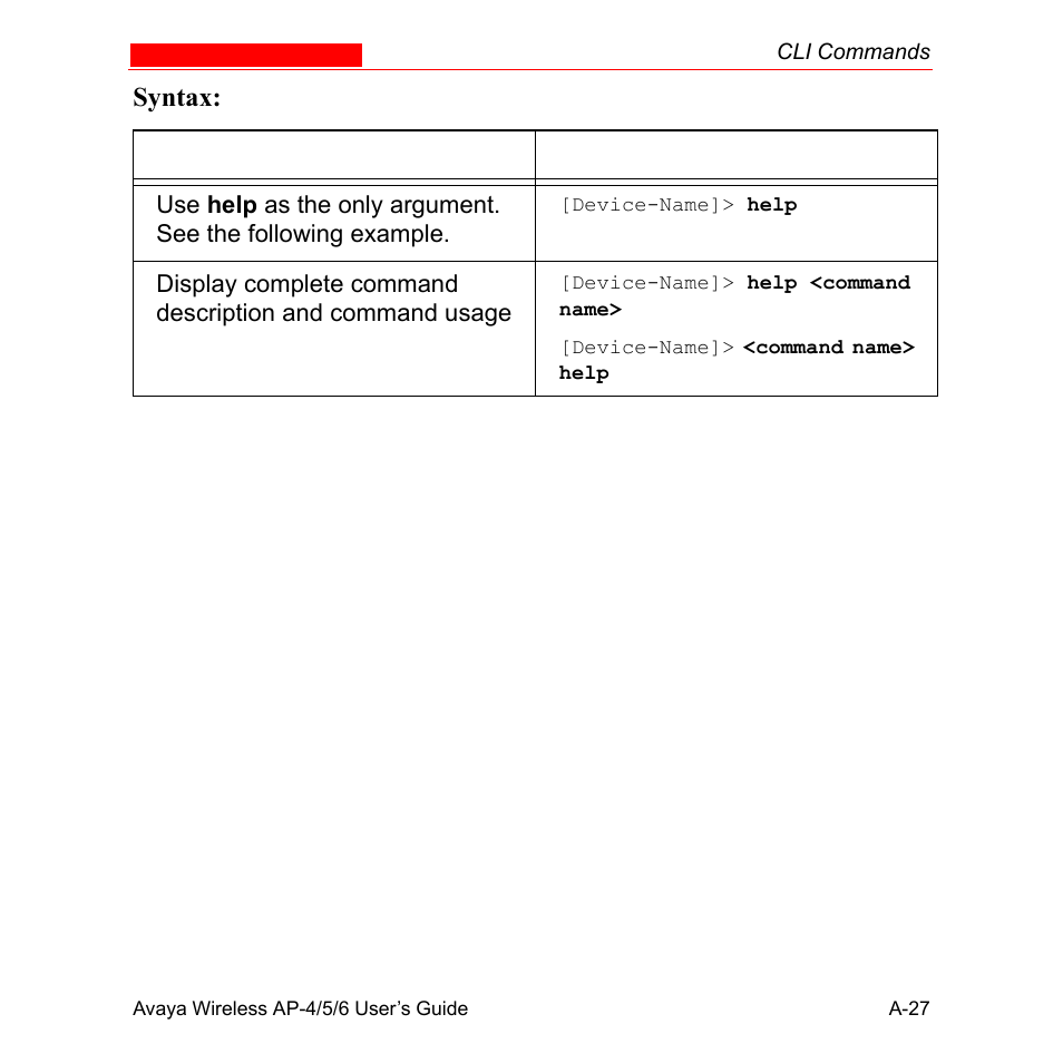 Syntax | Avaya AP-6 User Manual | Page 373 / 502