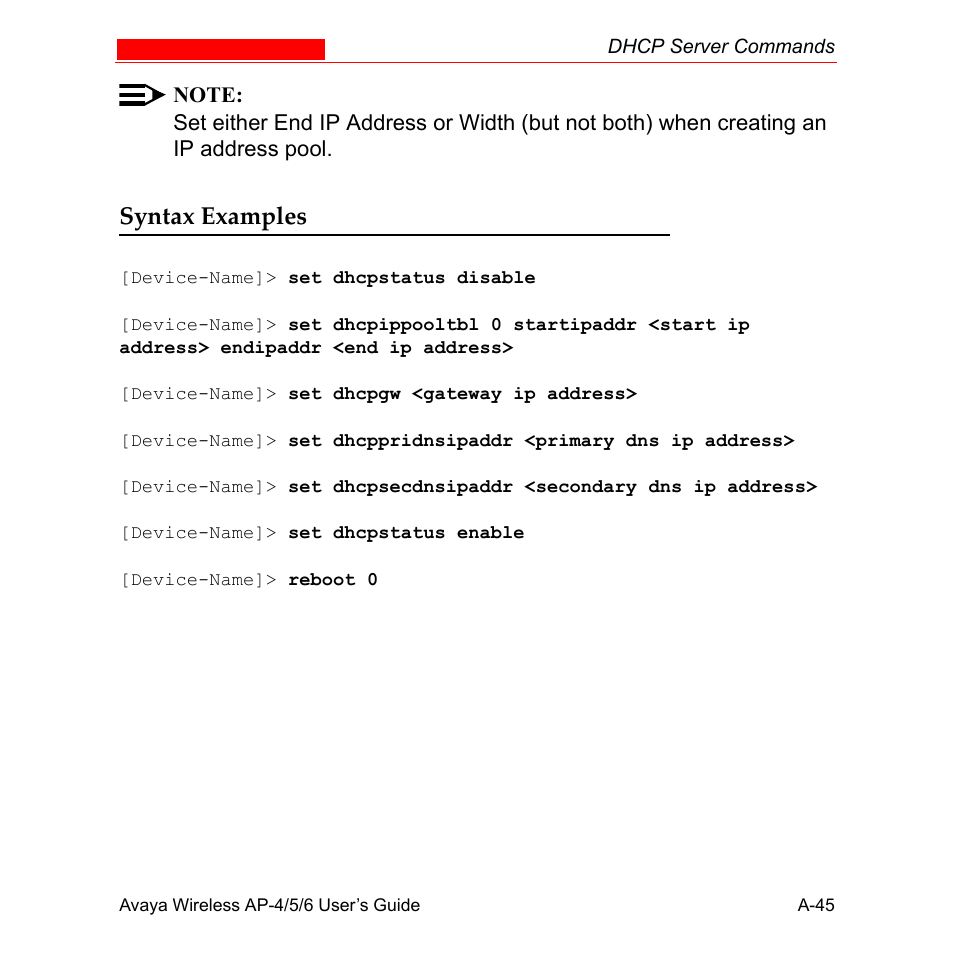 Syntax examples | Avaya AP-6 User Manual | Page 391 / 502