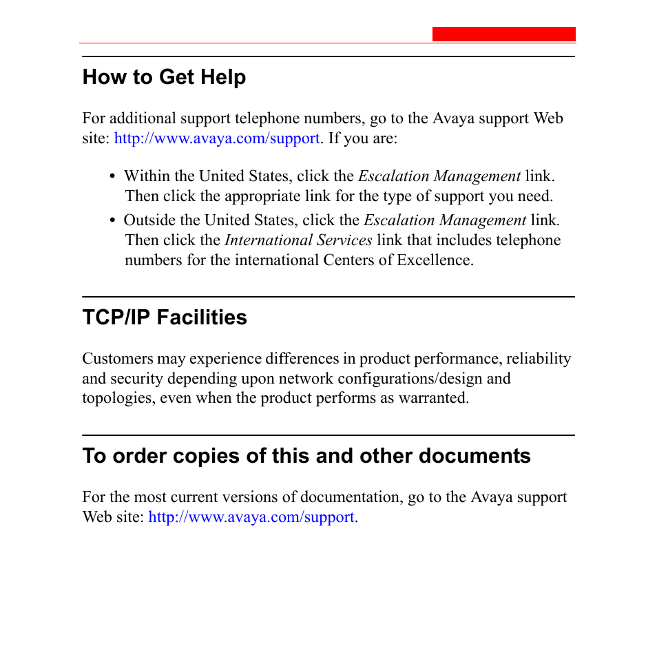 How to get help, Tcp/ip facilities | Avaya AP-6 User Manual | Page 4 / 502