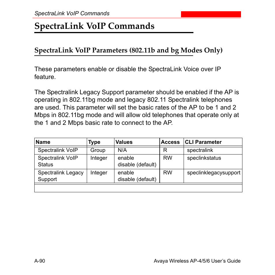 Spectralink voip commands | Avaya AP-6 User Manual | Page 436 / 502