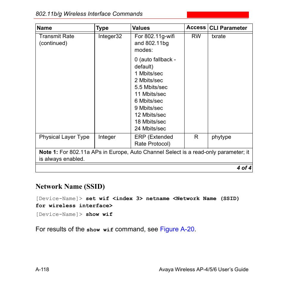 Network name (ssid) | Avaya AP-6 User Manual | Page 464 / 502