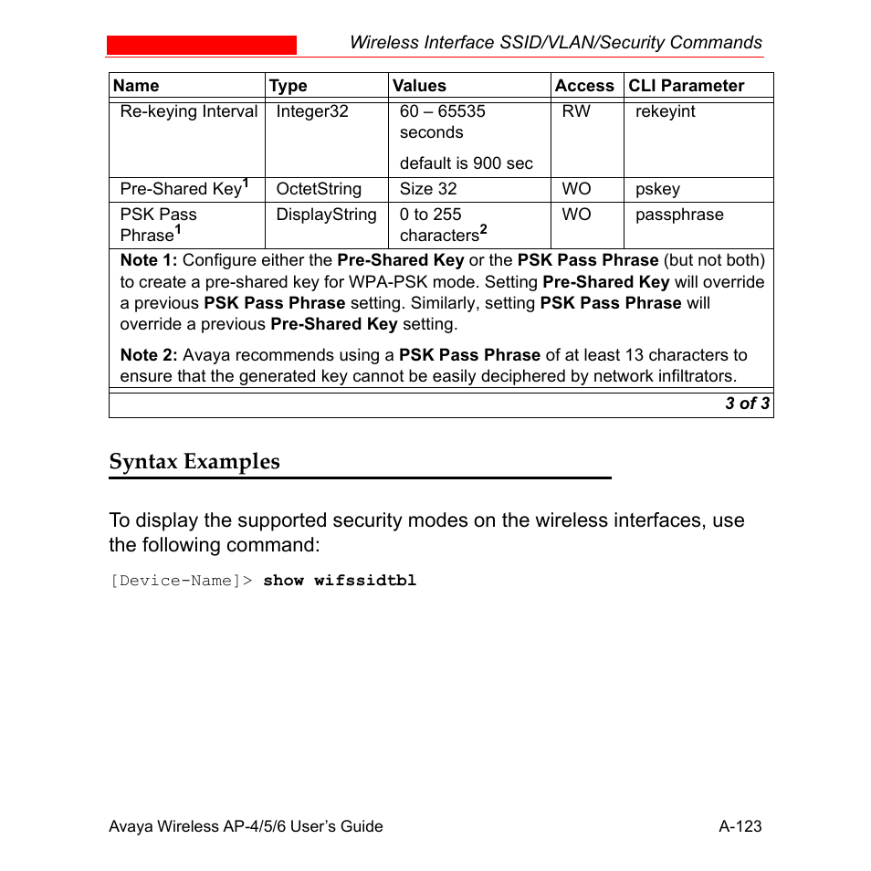 Syntax examples | Avaya AP-6 User Manual | Page 469 / 502