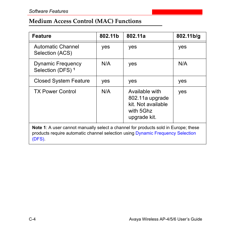 Medium access control (mac) functions | Avaya AP-6 User Manual | Page 480 / 502