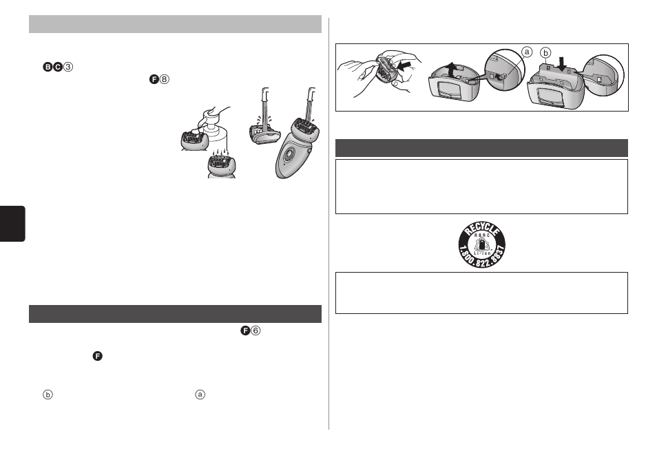 Remplacementdelagrilleextérieure, Extractiondelapilerechargeableintégrée | Panasonic ES-WD51-P User Manual | Page 20 / 32