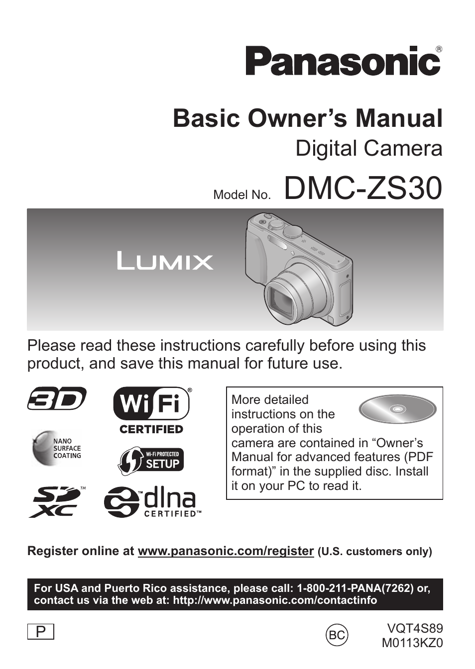 Panasonic DMC-ZS30K User Manual | 43 pages