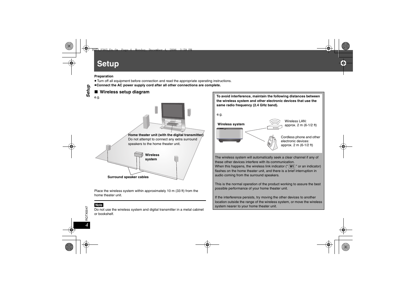Setup | Panasonic SH-FX65 User Manual | Page 4 / 12