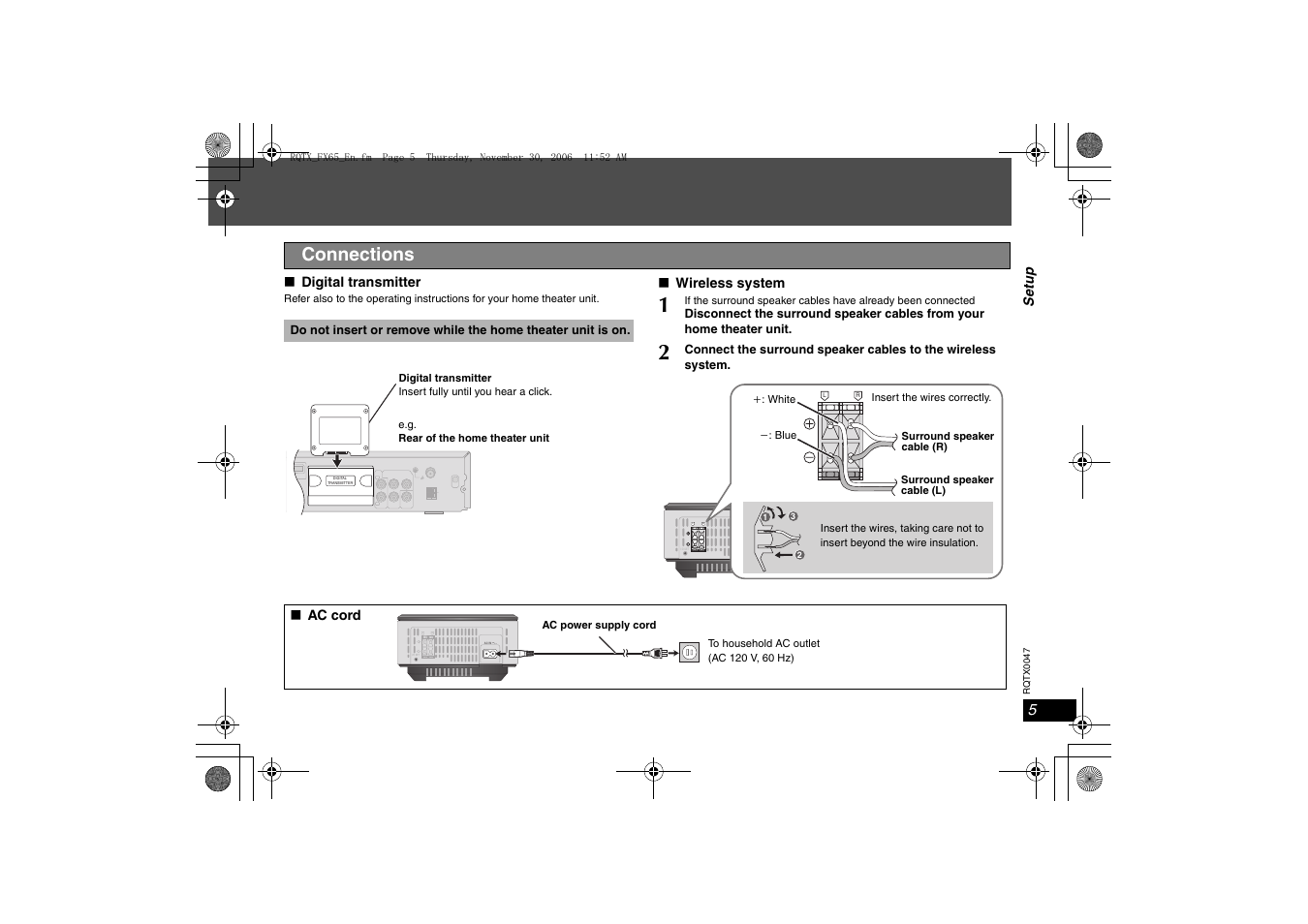 Connections | Panasonic SH-FX65 User Manual | Page 5 / 12