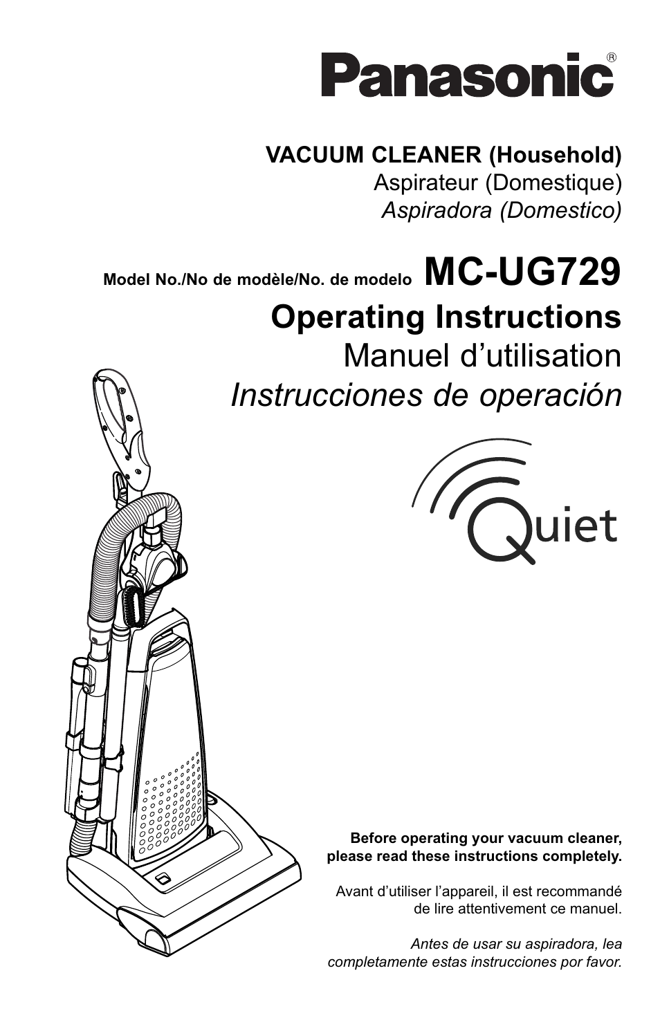 Panasonic MC-UG729 User Manual | 64 pages