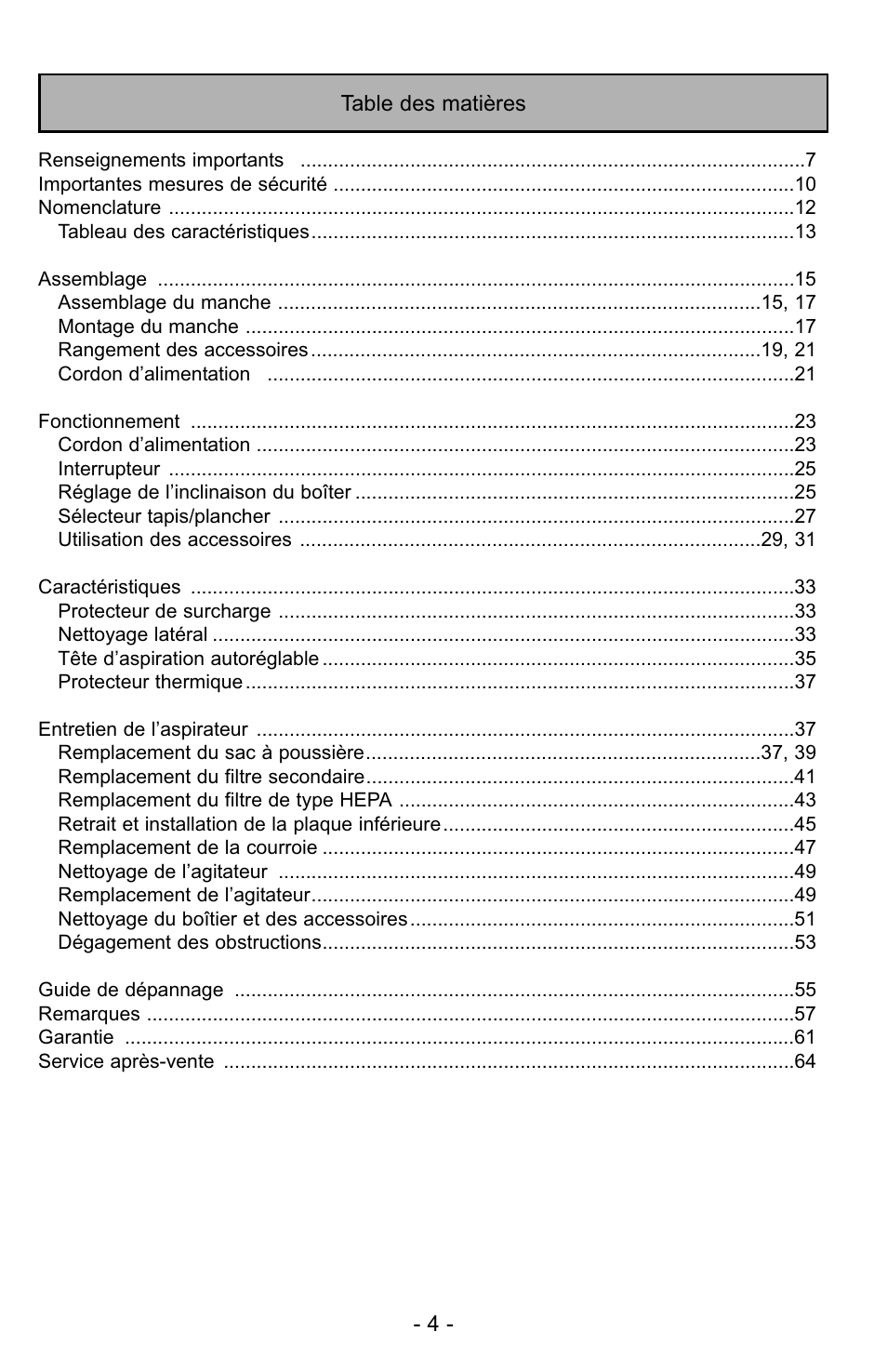 Panasonic MC-UG729 User Manual | Page 4 / 64