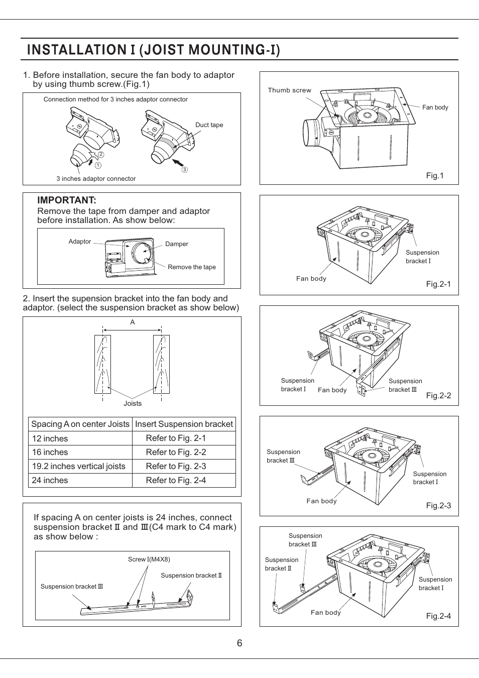 Important | Panasonic FV-05VFL2 User Manual | Page 6 / 14