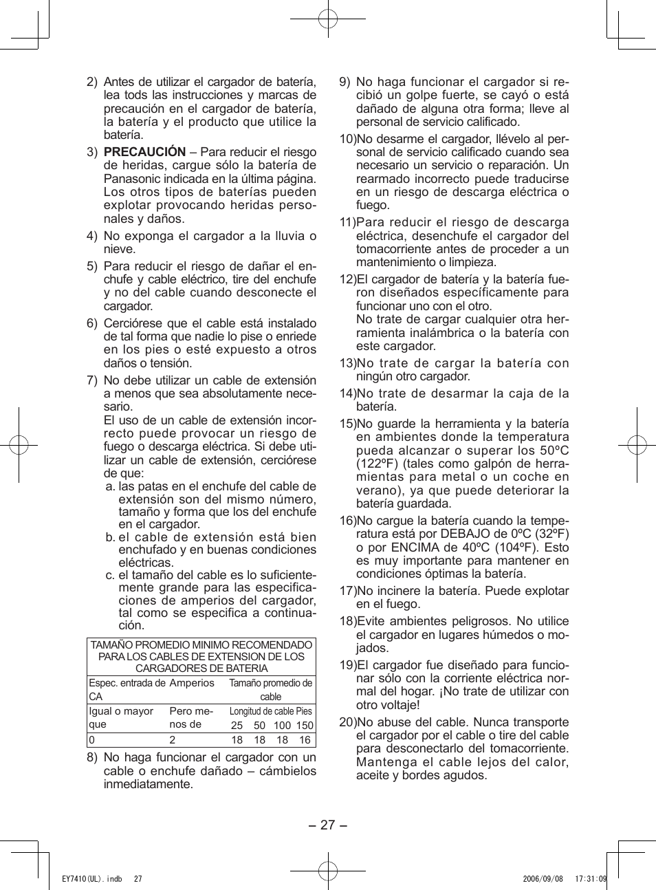 Panasonic EY7410LA1C User Manual | Page 27 / 36