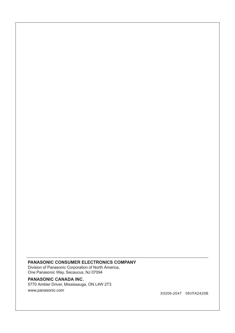 Panasonic FV-08VF2 User Manual | Page 11 / 11