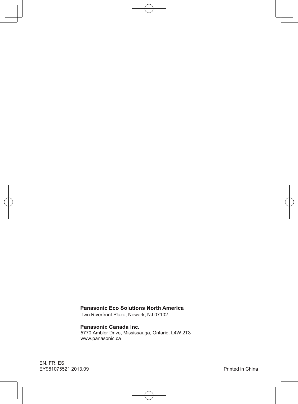 Panasonic EY7552X User Manual | Page 48 / 48