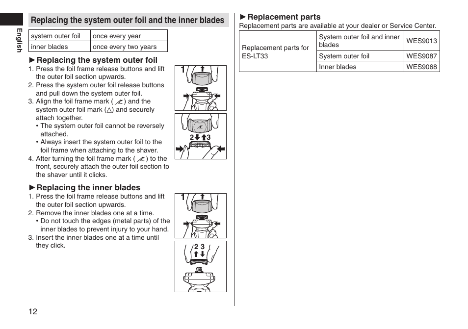 Panasonic ES-LT33-S User Manual | Page 12 / 44