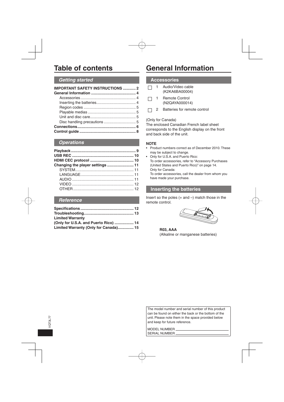 Panasonic DVD-S48 User Manual | Page 4 / 16