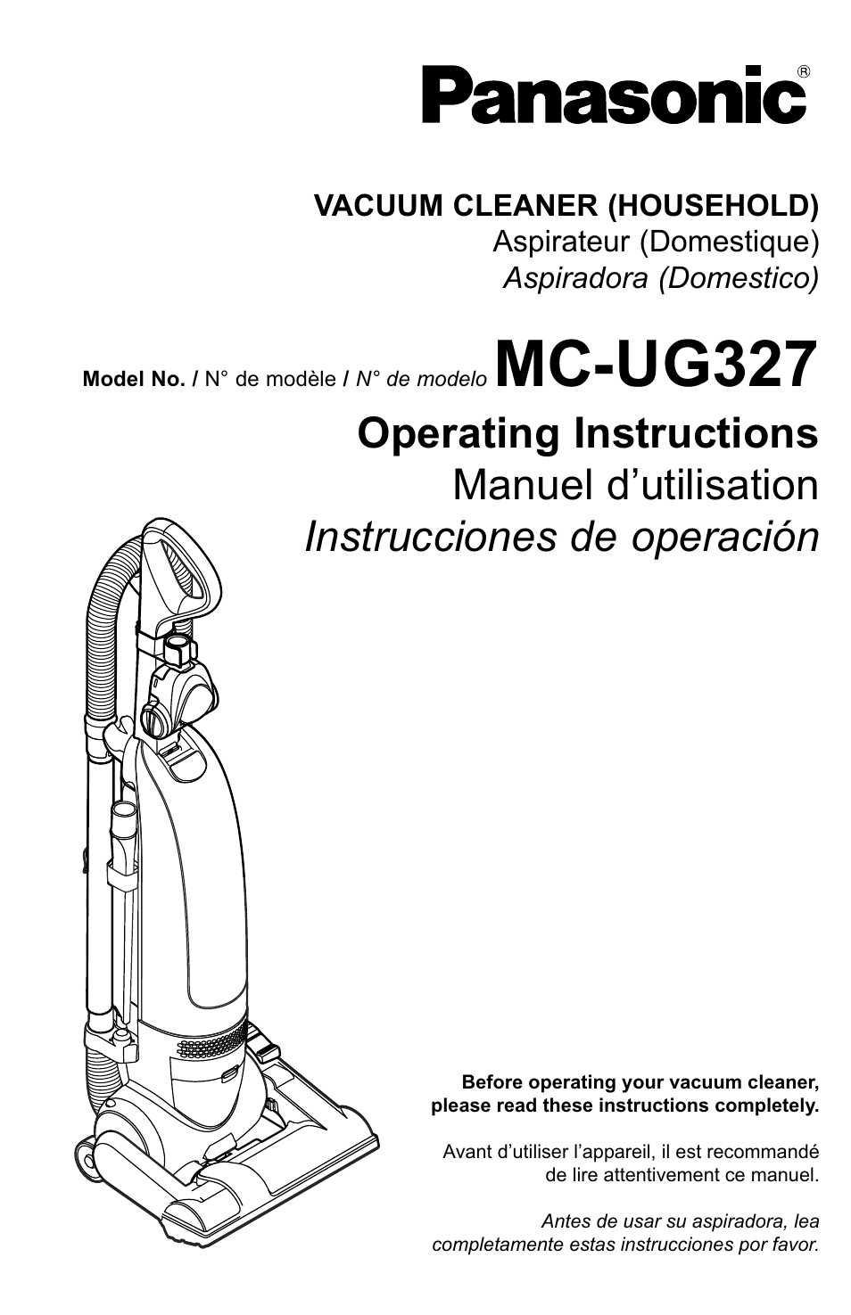 Panasonic MC-UG327 User Manual | 64 pages