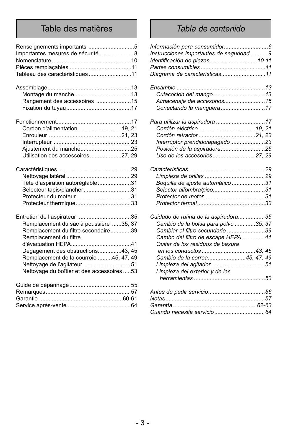 Panasonic MC-UG327 User Manual | Page 3 / 64