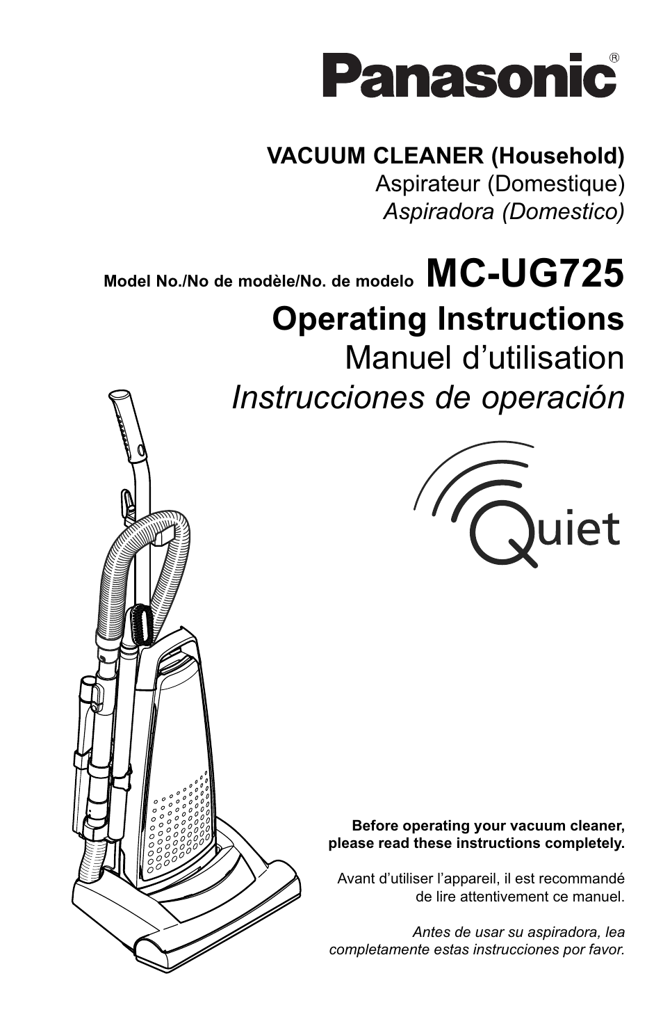 Panasonic MC-UG725 User Manual | 64 pages