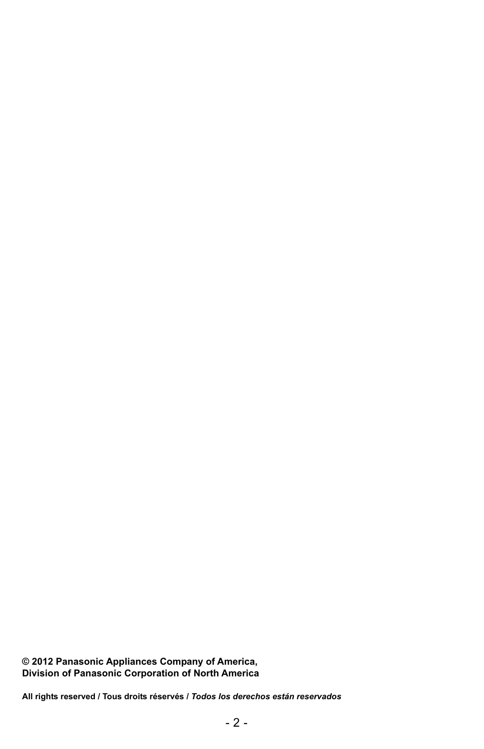 Panasonic MC-UG725 User Manual | Page 2 / 64