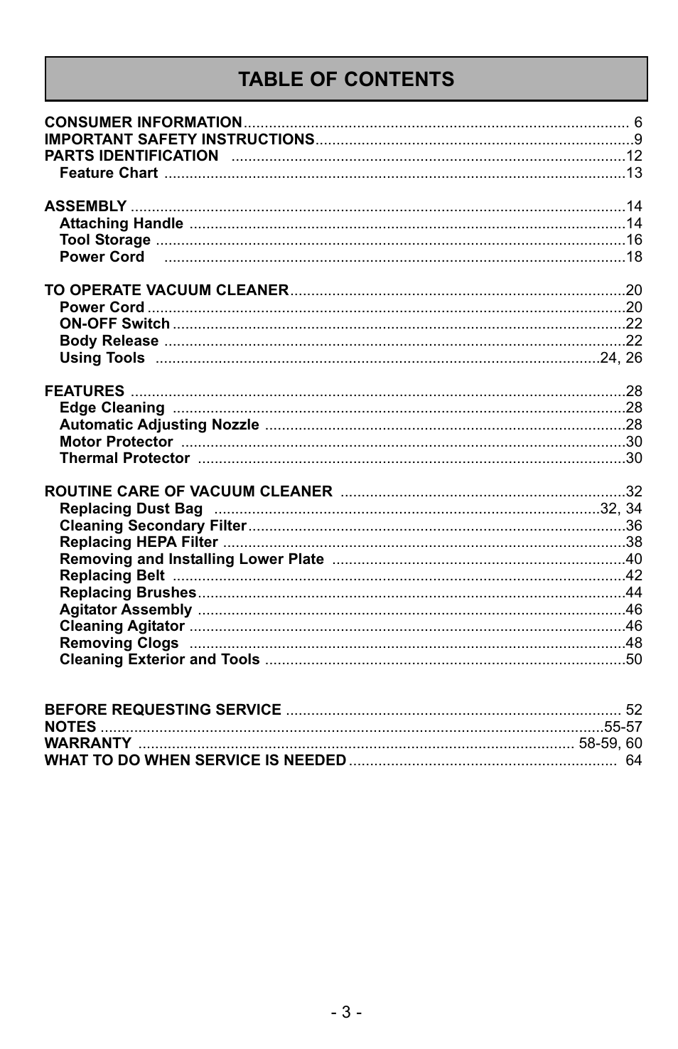 Panasonic MC-UG725 User Manual | Page 3 / 64