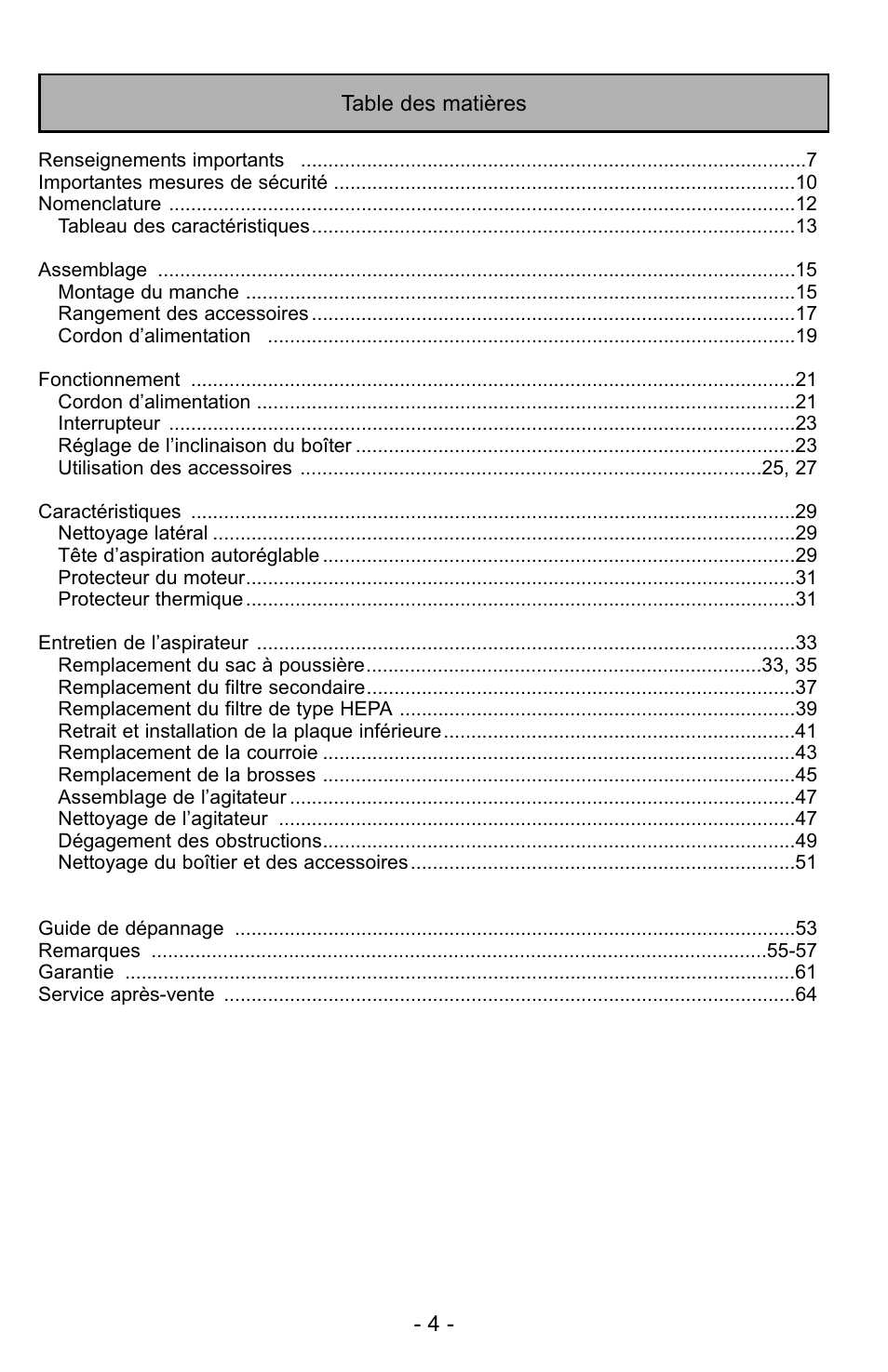 Panasonic MC-UG725 User Manual | Page 4 / 64