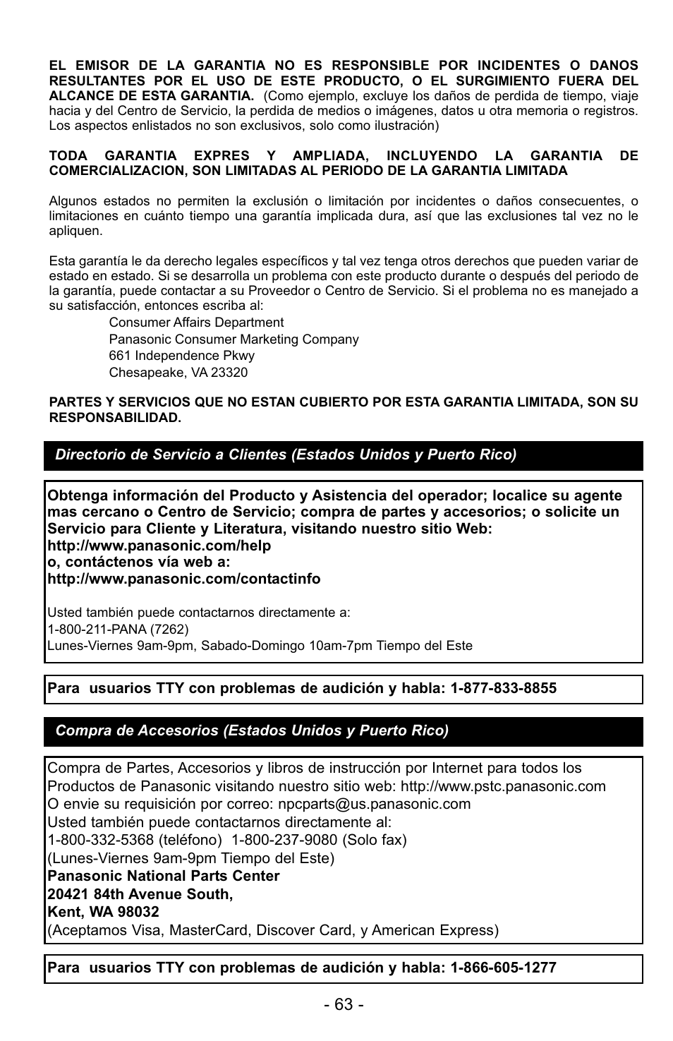 Panasonic MC-UG725 User Manual | Page 63 / 64