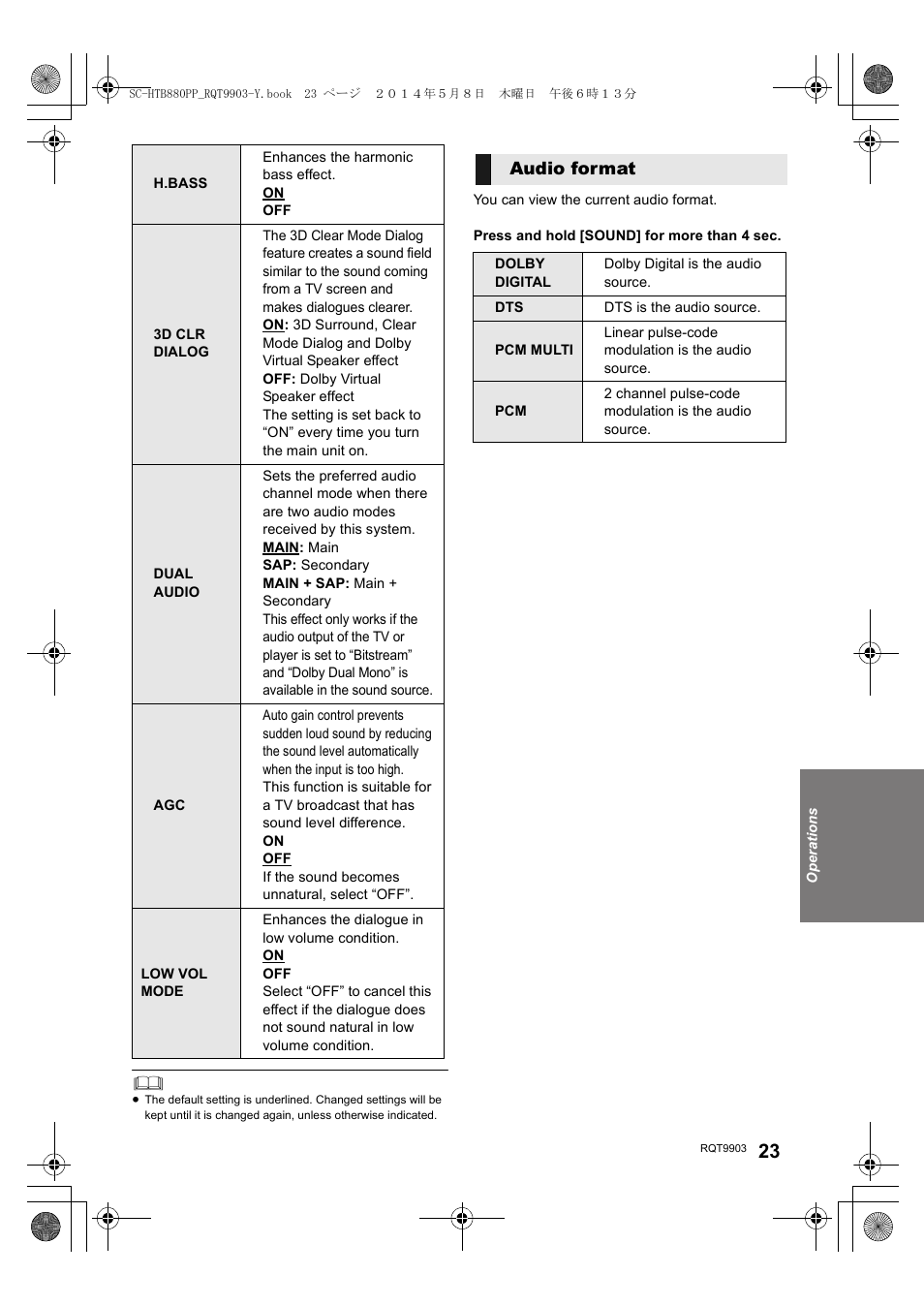 Audio format | Panasonic SC-HTB880 User Manual | Page 23 / 34