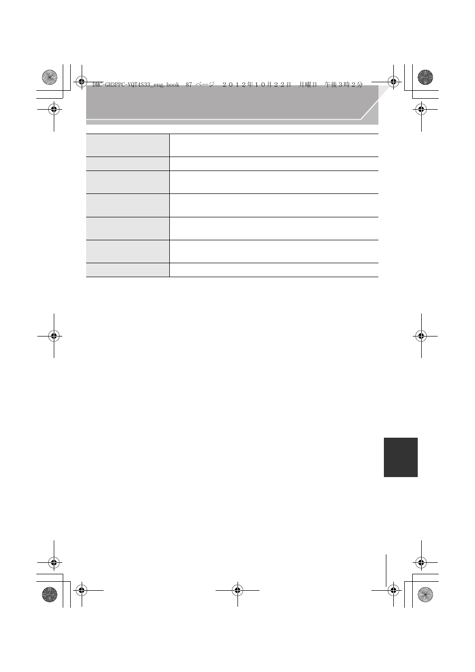 Panasonic DMC-GH3KBODY User Manual | Page 87 / 104