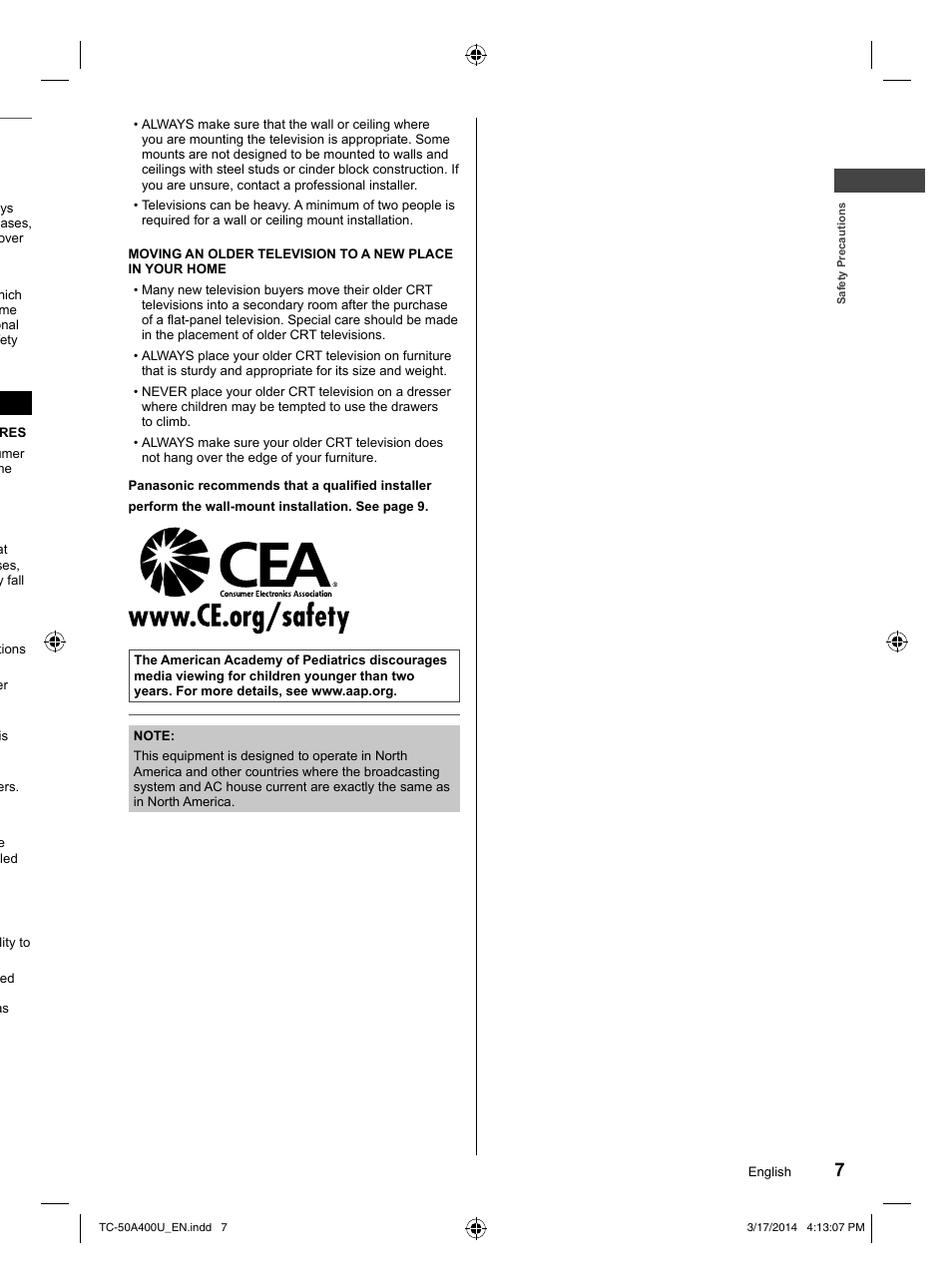 Panasonic TC-50A400U User Manual | Page 7 / 32