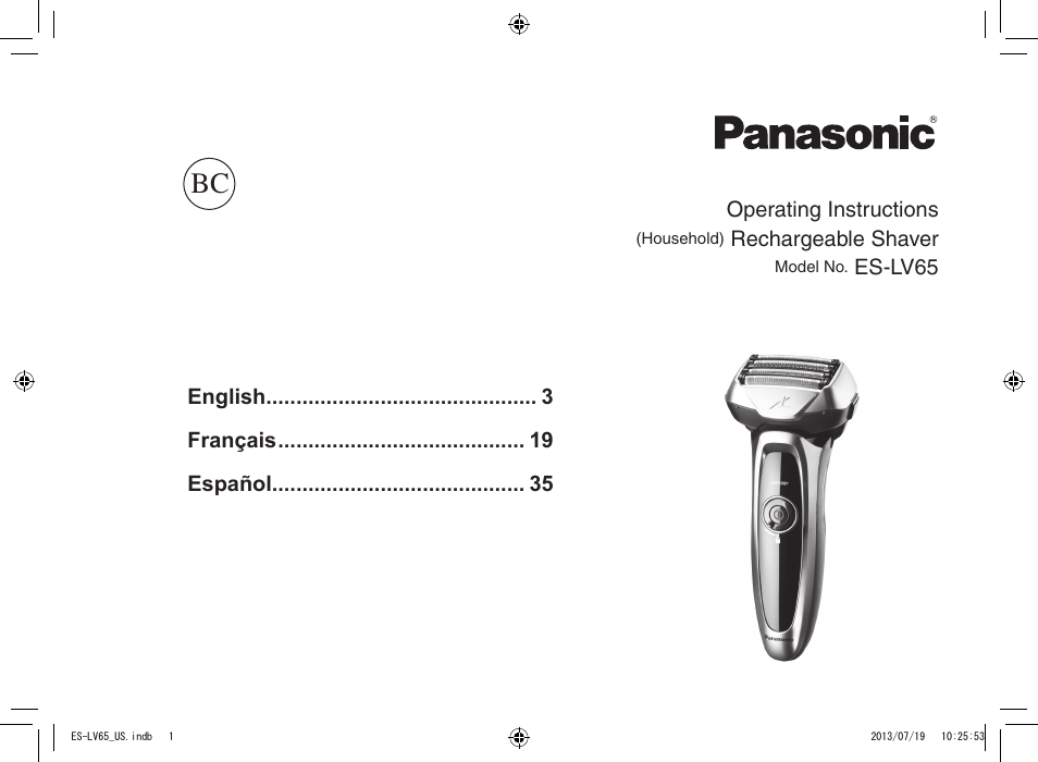 Panasonic ES-LV65-S User Manual | 52 pages