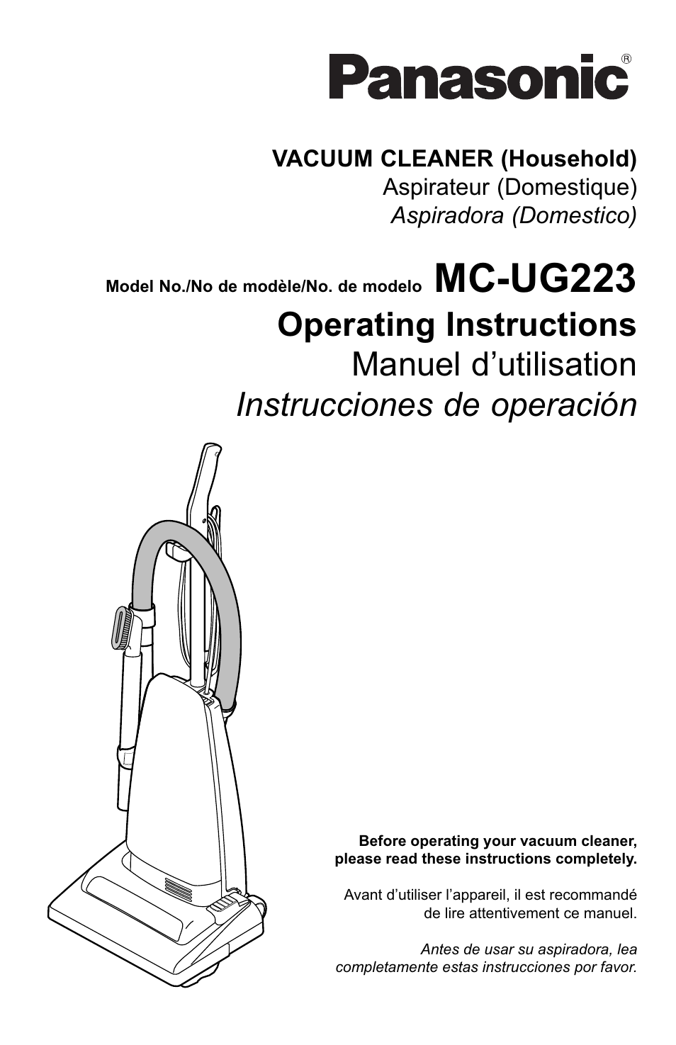 Panasonic MC-UG223 User Manual | 48 pages