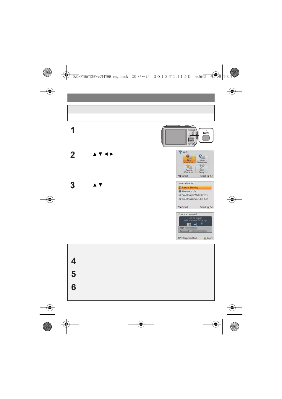 Connecting to a smartphone/tablet | Panasonic DMC-TS5D User Manual | Page 28 / 43