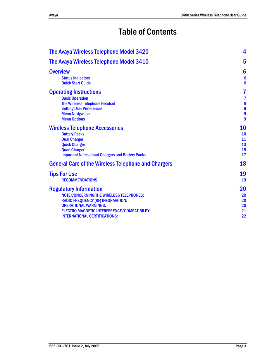 Avaya 3400 Series User Manual | Page 3 / 22