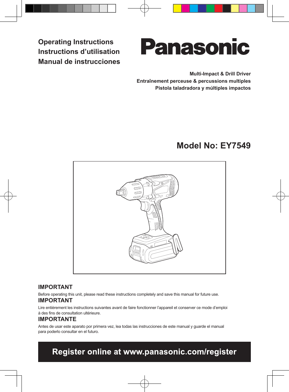 Panasonic EY7549X User Manual | 57 pages