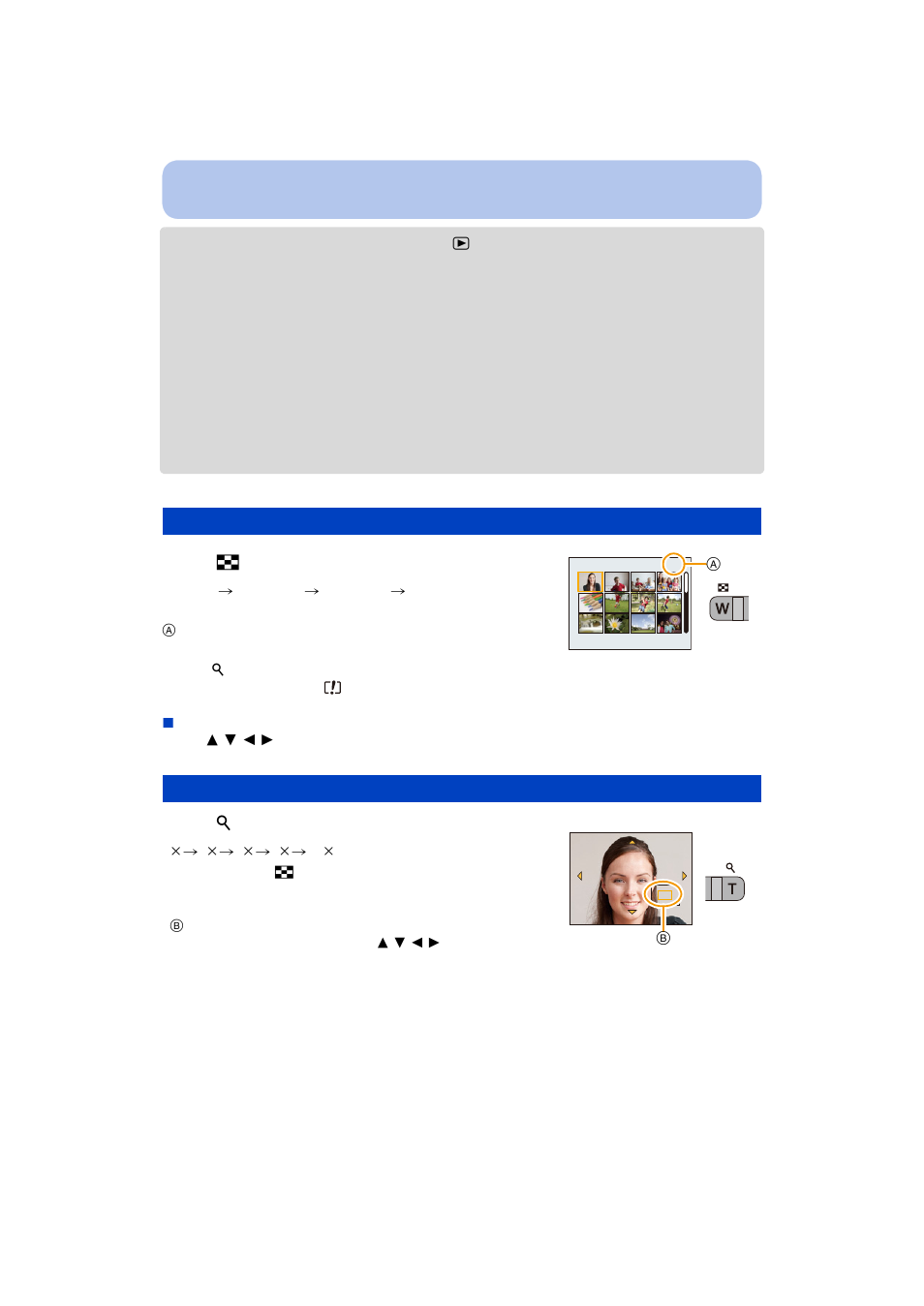 Displaying multiple screens (multi playback), Using the playback zoom | Panasonic DMC-TS5D User Manual | Page 43 / 277